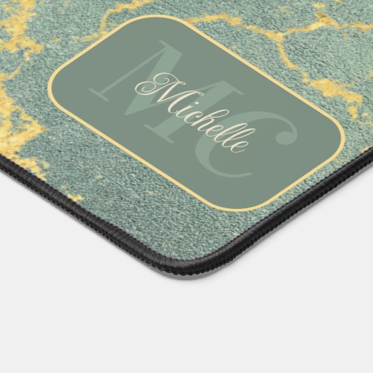 Marbre Turquoise classique avec nom et initiales (Coin)