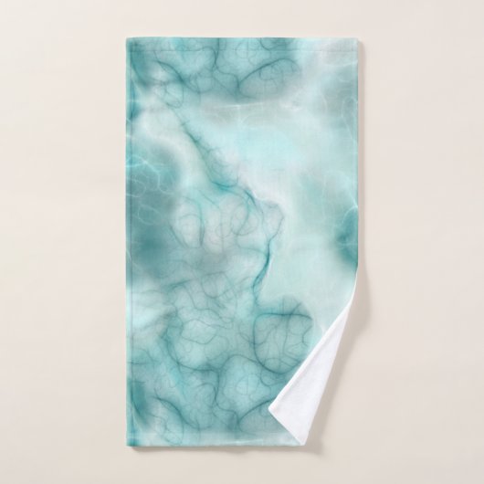 Marbre turquoise et gris abstrait (Serviette à main)