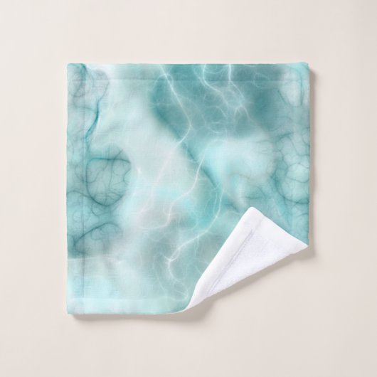 Marbre turquoise et gris abstrait (Gant de toilette)