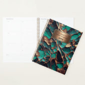 Marbre Turquoise et or élégant avec plaque signalé (Devant avec enveloppe)