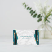 Marbre Turquoise Gold Agate Carte de visite (Debout devant)