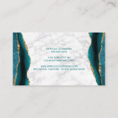 Marbre Turquoise Gold Agate Carte de visite (Dos)