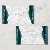 Marbre Turquoise Gold Agate Carte de visite (Devant / Derrière)