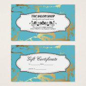 Marbre Turquoise or | Carte cadeau (Devant & derrière)
