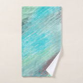 Marbre turquoise, vert et mauve Abstrait (Serviette à main)