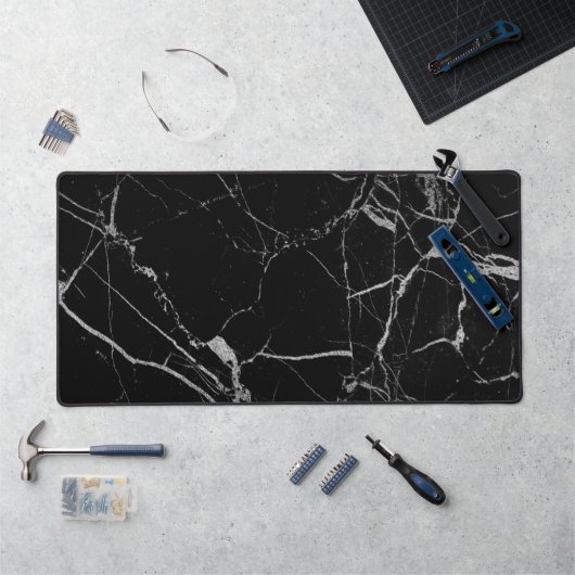 Marbre veiné noir et argent (Poste de travail)