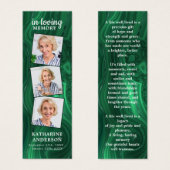 Marbre vert 3 Poème photo Signet de prière funérai (Devant & derrière)