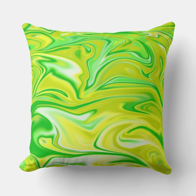 Marbre Vert Et Jaune, Gros Coussin À Throw. (Recto)