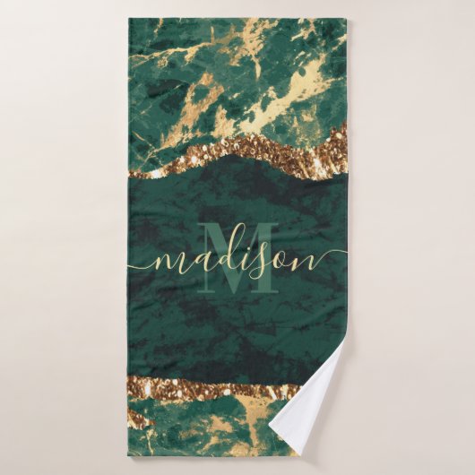 Marbre vert et or (Serviette de bain)