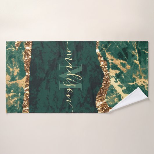Marbre vert et or (Serviette de bain)