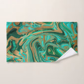 Marbre vert et or liquide (Serviette à main)