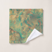Marbre vert rouge et mer abstrait (Gant de toilette)