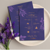 Marbre violet classique élégant mariage programme