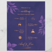 Marbre violet classique élégant mariage programme (Devant)