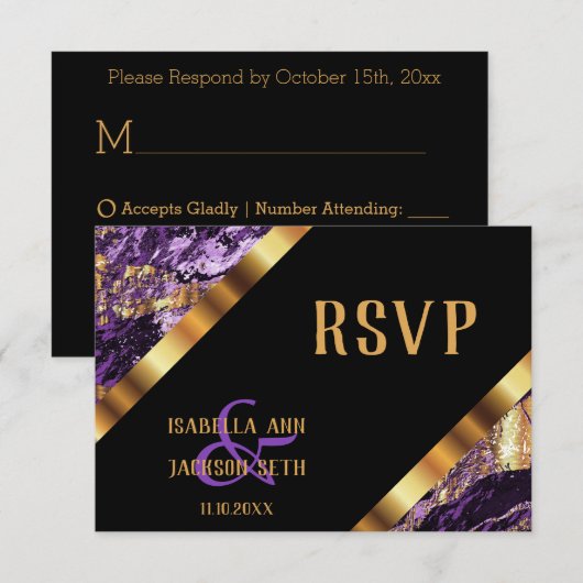 Marbre Violet et Or - RSVP (Devant / Derrière)
