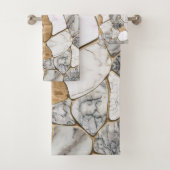 Marbres blancs et Gold Voronoi Abstrait (En situation)