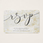 Marbres modernes Blanc avec Gold RSVP Insérez les  (Devant)
