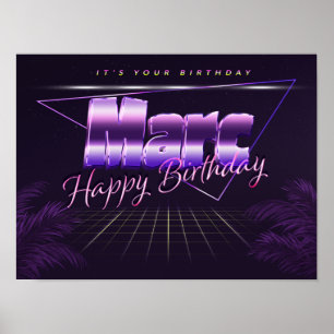 Marc Name Vorname retro Poster Geburtstag