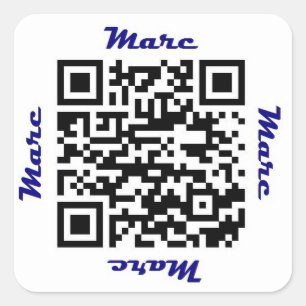 Marc QR Code Gepersonaliseerde NAAM Sticker