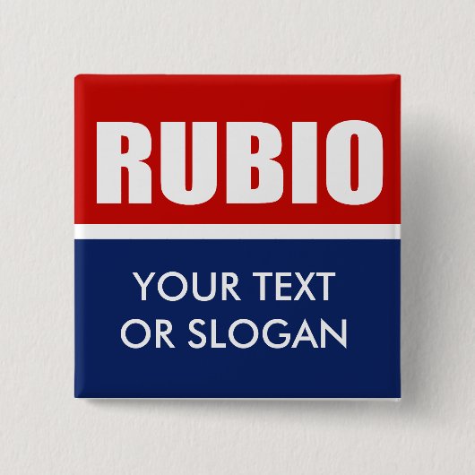 MARC RUBIO 2012 VIERKANTE BUTTON 5,1 CM (Voorkant)