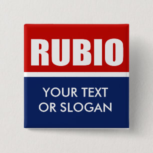 MARC RUBIO 2012 VIERKANTE BUTTON 5,1 CM