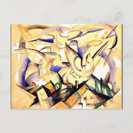 Marc - Vogels boven het dorp Briefkaart (Voorkant)