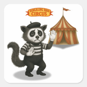Marcel, civet-mime vierkante sticker