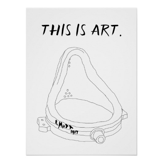 Marcel Duchamp's Fontein R.Mutt 1917 Perfect Poster (Voorkant)