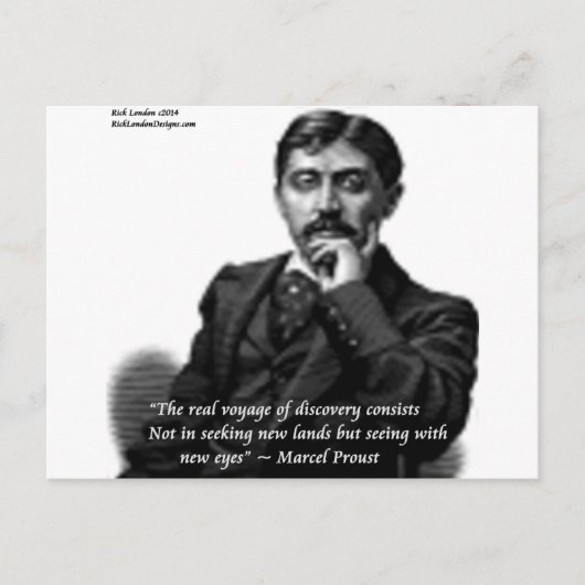 Marcel Proust & beroemd Citaat Briefkaart (Voorkant)