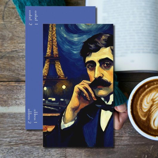 Marcel Proust in Parijs - fantasy art Visitekaartje