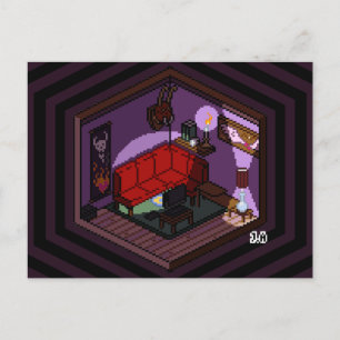 Marceline Vampire Dark Living Room Pixel Art Briefkaart