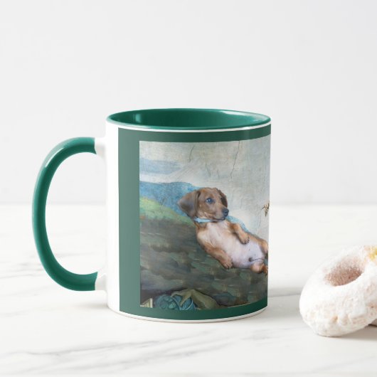 Marcello de creatie van hond 11 oz Art Mok (Met donut)