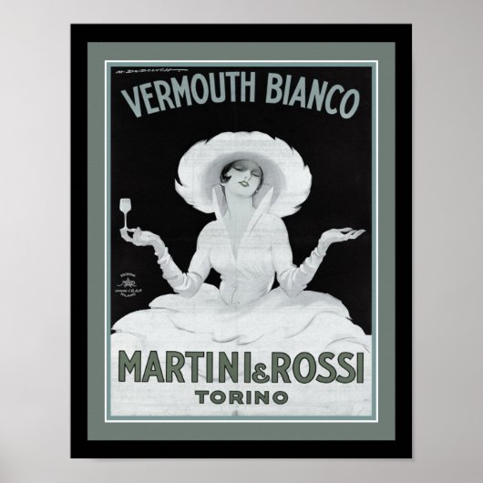 Marcello Dudovich Art déco Vermouth Bianco (Devant)