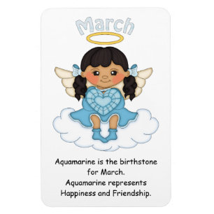 March Birthstone Angel Black Premium magneet