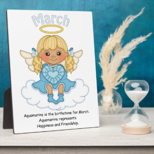 March Birthstone Angel Blonde Plaque Fotoplaat
