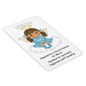 March Birthstone Angel Brunette Premium Magnet Magneet (Rechterzijde)