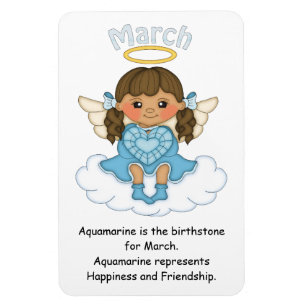 March Birthstone Angel Brunette Premium Magnet Magneet