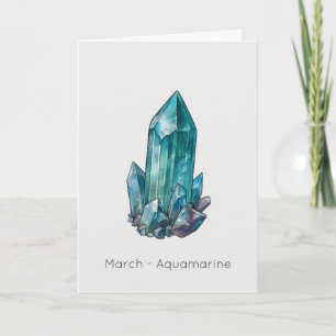 March Birthstone Aquamarine Happy Birthday Kaart