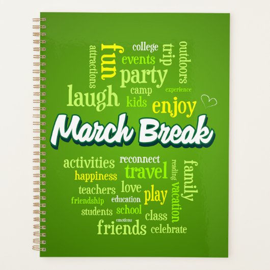 March Break Word Cloud Typography School Vacation (Devant)
