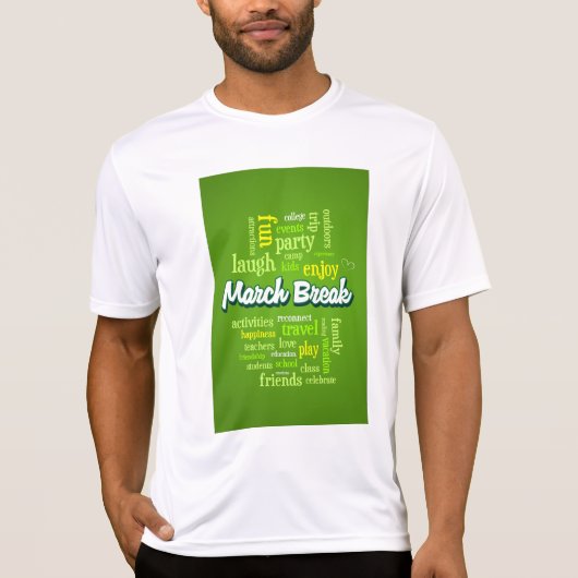 March Break Word Cloud Typography School Vacation T-shirt (Voorkant)