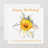 March Daffodil Feestdagenkaart (Voorkant / Achterkant)