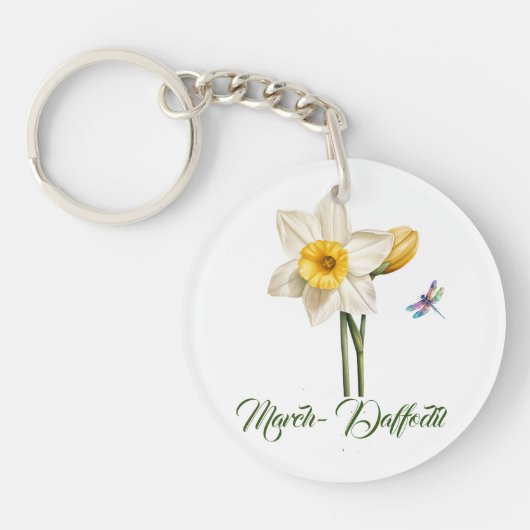 March-Daffodil Sleutelhanger (Voorkant)