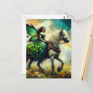 March Fairy rijdend op haar paard Briefkaart