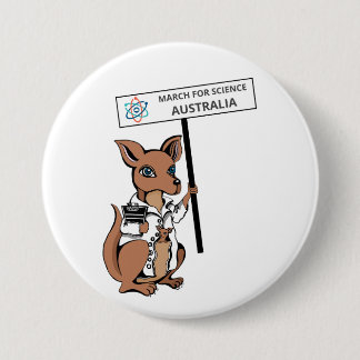 March for Science Australia - Kangaroo - Ronde Button 7,6 Cm