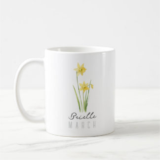 March Geboortemaand Bloem met Naam – Narcis Koffiemok