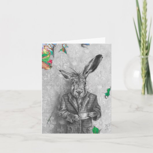 March Hare - Blank Notecard Wenskaart Kaart (Voorkant)
