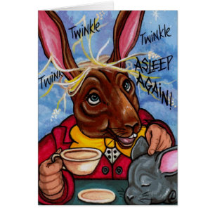 MARCH HARE & DORMOUSE Alice in Wonderland Note Car