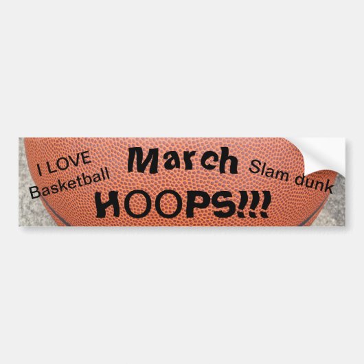 March HOOPS Love Basketball Bumpersticker (Voorkant)