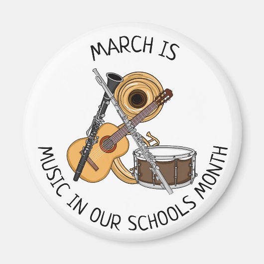 March is Muziek in onze schoolmaand Magneet (Voorkant)