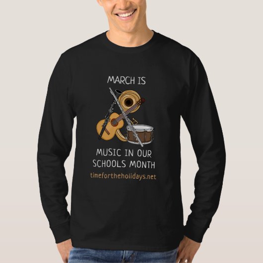 March is Muziek in onze schoolmaand T-shirt (Voorkant)